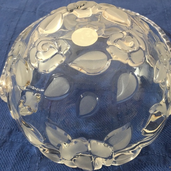 Crystal glass handle bowl. Walther glass West Germany. Vintage rare - Picture 3 of 5